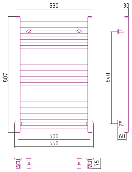 Полотенцесушитель СУНЕРЖА Модус 800х500