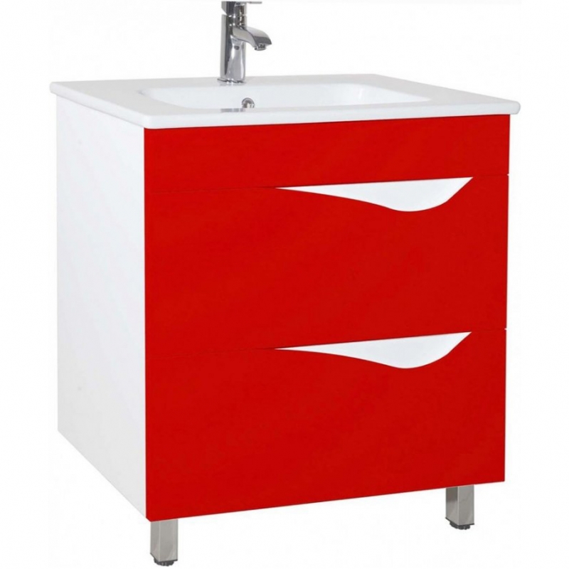 Тумба с раковиной напольная Bellezza "Эйфория 85" красная