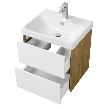 Тумба с раковиной Aquaton Сканди 55 Бел/Дуб 1A2517K0SDZ90