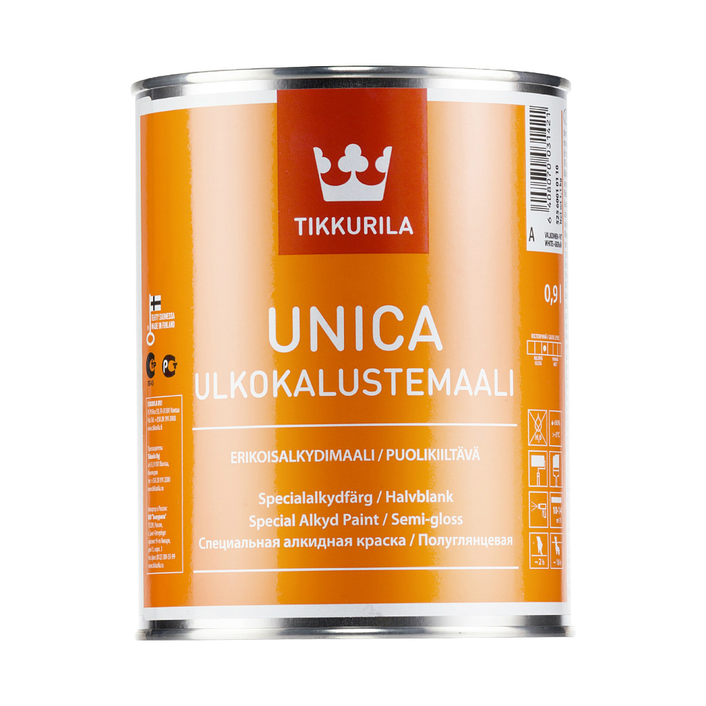 Краска Tikkurila Unica Ulkokalustemaali полуглянцевая алкидная