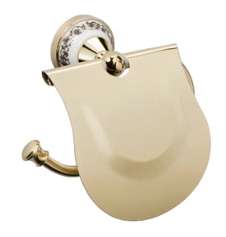 Бумагодержатель FIXSEN Bogema Gold с крышкой FX-78510G