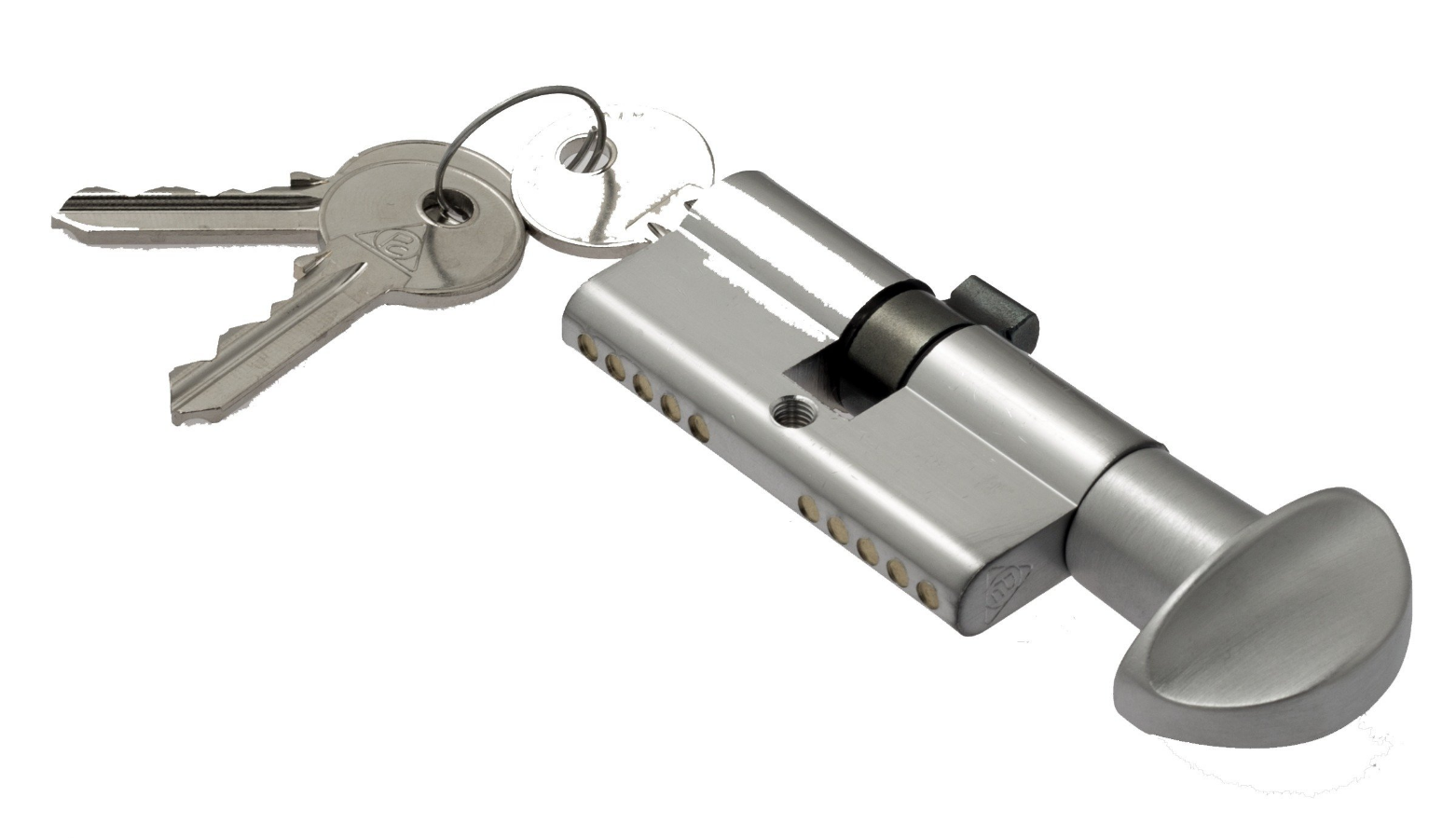 Цилиндровый механизм Venezia 25/10/25 матовый хром ключ-вертушка