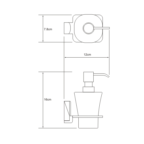 Дозатор с держателем WasserKraft Exter K-5299