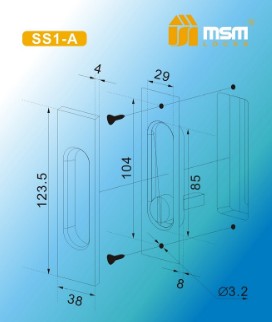 Ручка для раздвижных дверей под фиксатор MSM SS1-A