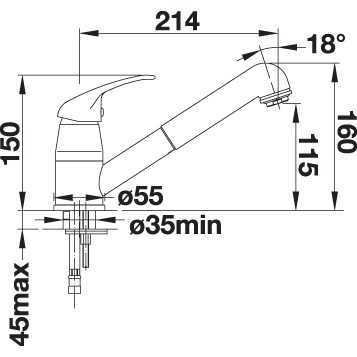 Смеситель для кухни Blanco Daras-S с выдвижным душем