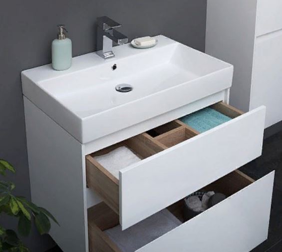 Тумба с раковиной Aquanet "Бруклин 70" белая