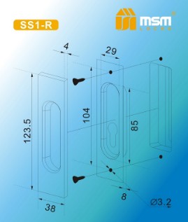 Ручка для раздвижных дверей под цилиндр MSM SS1-R