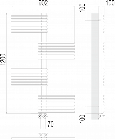 Полотенцесушитель водяной TERMINUS Европа П24 70х1200