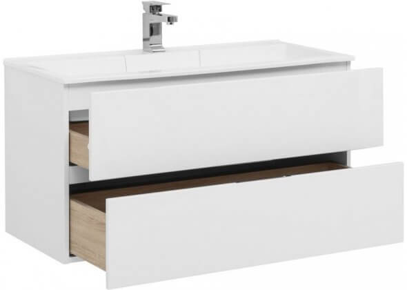 Тумба с раковиной Aquanet "Алвита 100" белая