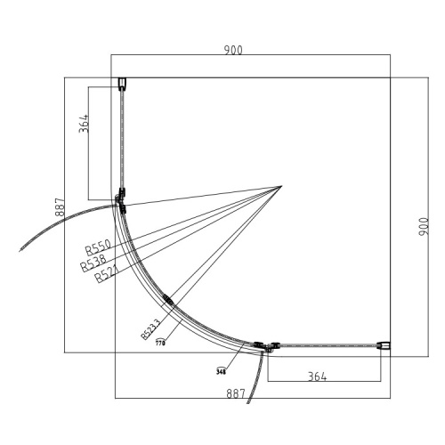Душевая кабина Omnires Manhattan ADF94XLUX-TCRTR 90x90 см хром