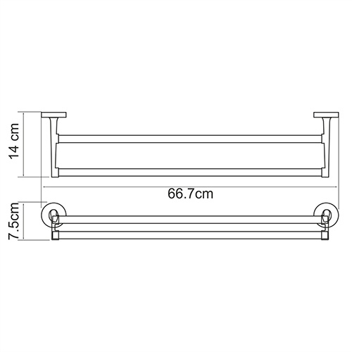 Полотенцедержатель двойной WasserKraft Rhein K-6240