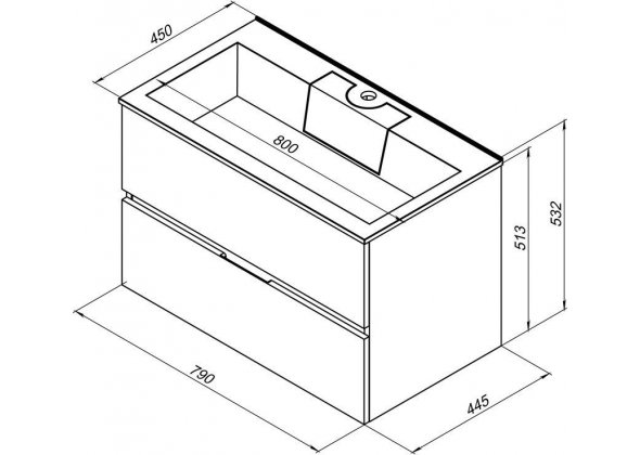 Тумба с раковиной Aquanet "Алвита 80" белая