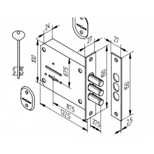 Замок врезной Kerberos 115.21.003/3/0-01