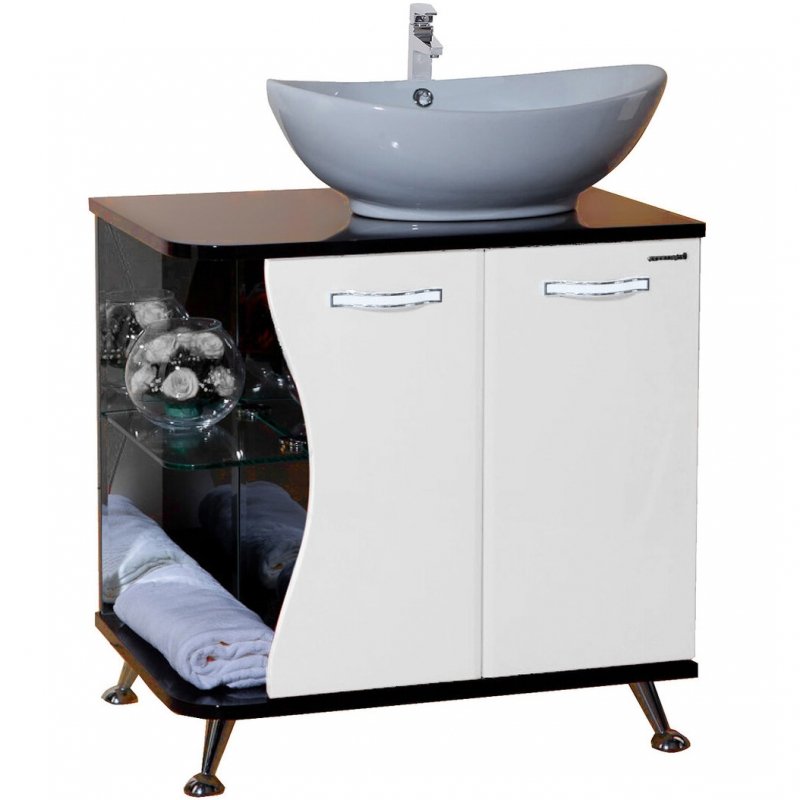 Тумба Bellezza "Рио 70" L/R черная/белая