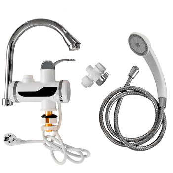 Кран-водонагреватель проточный с индикациейи душ. комплектом MATRIX SM-HY30070