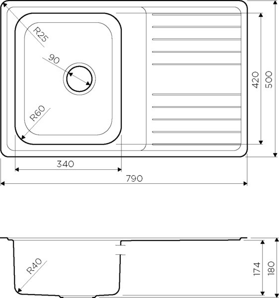 Кухонная мойка Omoikiri Sagami 79