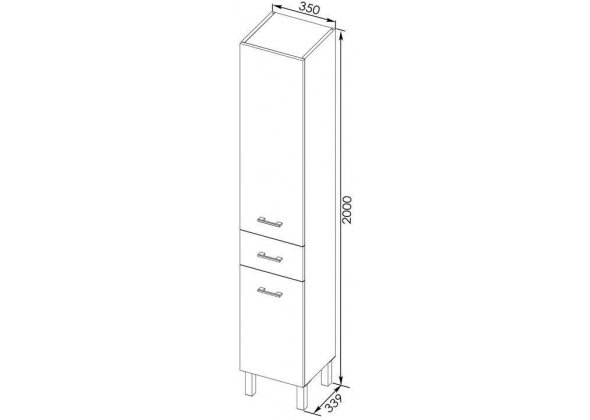 Шкаф-пенал Aquanet "Верона 35" белый с б/к