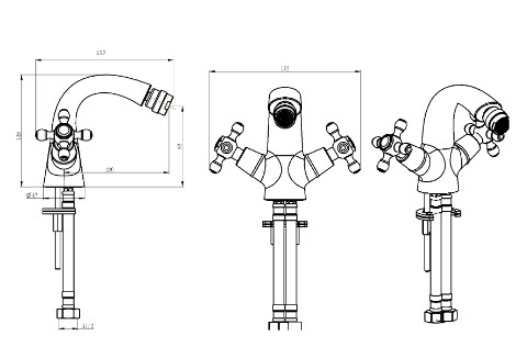 Смеситель для биде Boheme SATINE 276-ST