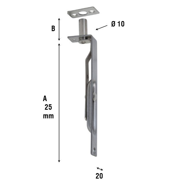 Ригель дверной врезной ALDEGHI 250мм 211AL025