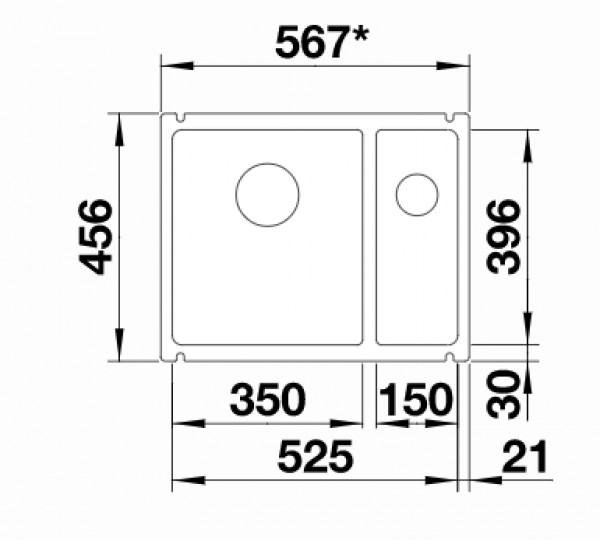 Кухонная мойка Blanco Subline 350/150-U Ceramic PuraPlus InFino