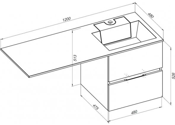 Тумба с раковиной Aquanet "Алвита 120" R серый антрацит