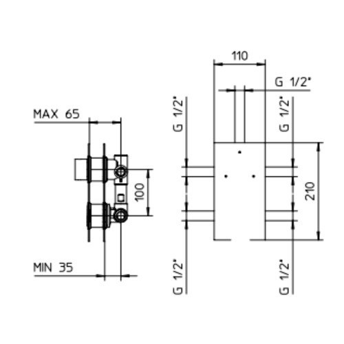 Внутренняя часть смесителя для душа Palazzani 99274010  