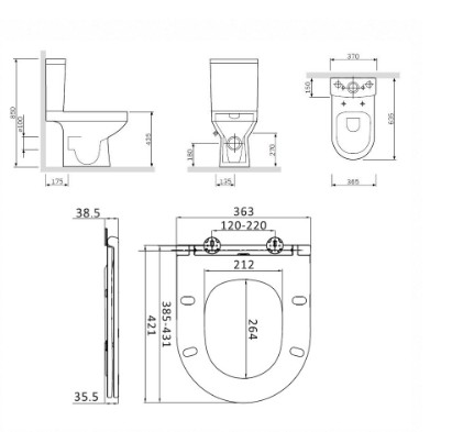 Комплект напольного унитаза AM.PM Spirit CK70DC