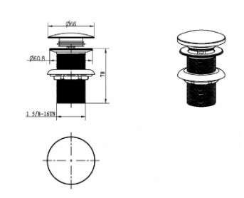 Донный клапан для раковины Boheme Brillante 612