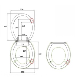Крышка-сиденье Boheme Vogue 906-W-G белый петли золото