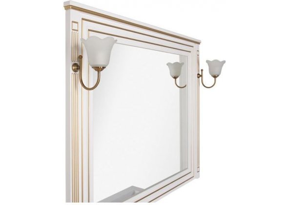 Зеркало Aquanet "Паола 120" белый/золото