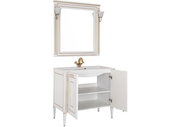 Мебель для ванной Aquanet "Паола 90" белый/золото