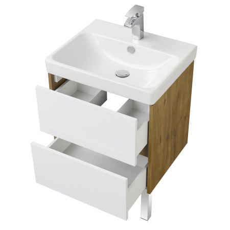 Тумба с раковиной Aquaton Сканди 55 Бел/Дуб 1A2517K0SDZ90