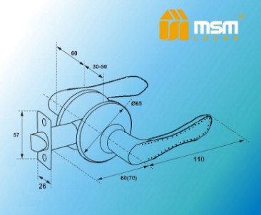 Дверная ручка защелка фалевая MSM Z109-A