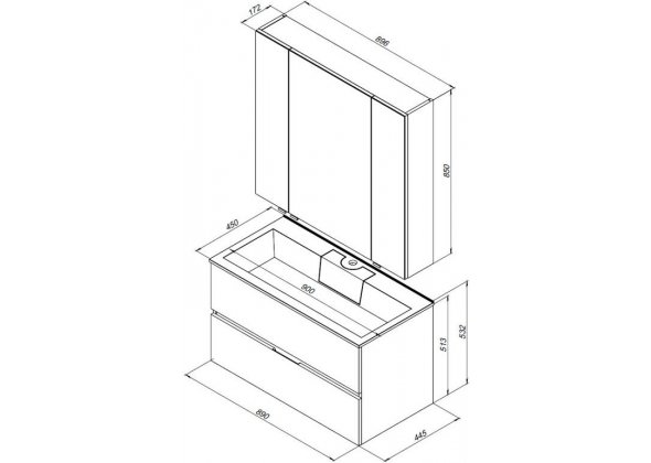 Мебель для ванной Aquanet "Алвита 90" серый антрацит