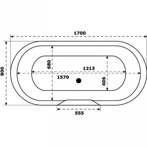 Ванна из литьевого мрамора Good Door Венеция 170х80 черная