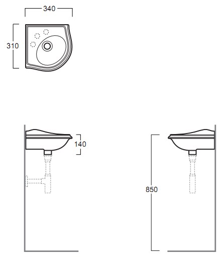 Раковина угловая Simas Arcade AR036bi*1