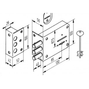 Замок накладной Kerberos 115.11.003/5/0