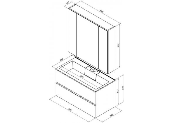 Мебель для ванной Aquanet "Алвита 90" белый