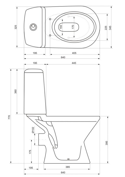 Унитаз компакт напольный Jika Era с горизонтальным выпуском
