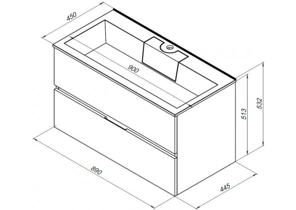 Тумба с раковиной Aquanet "Алвита 90" серый антрацит