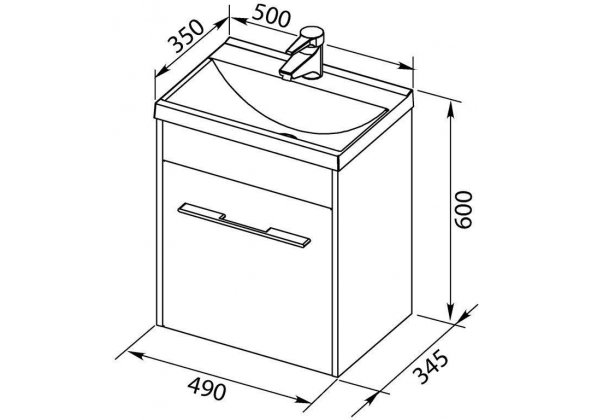 Тумба с раковиной Aquanet "Августа 50" белая