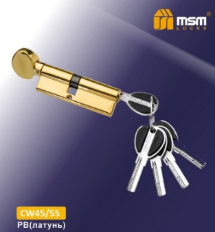 Цилиндровый механизм перфорированный MSM ключ-вертушка CW45/55mm