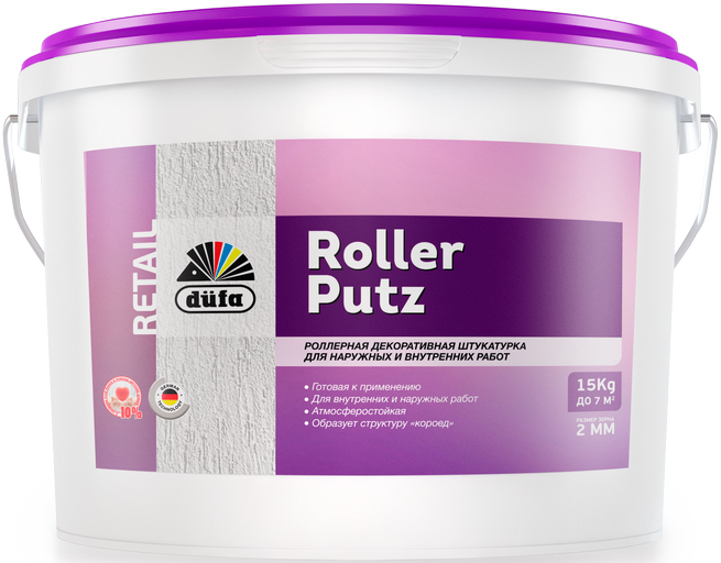 Штукатурка Dufa Retail Roller Putz  декоративная роллерная матовая 15 кг.