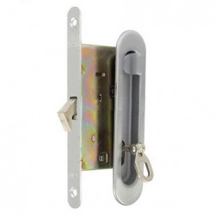 Ручка для раздвижной двери с замком AGB Scivola T Kit D В03925.50.34 хром матовый