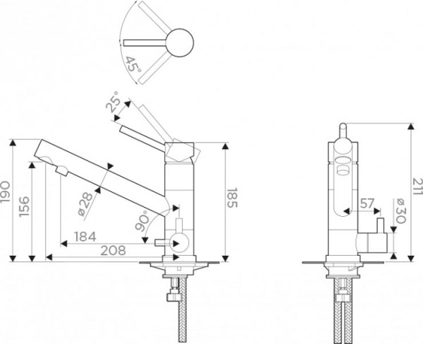 Смеситель Omoikiri Tonami-C с краном для питьевой воды 4994012