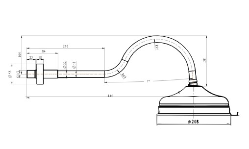 Встроенный верхний душ 20 см Boheme MEDICI 413
