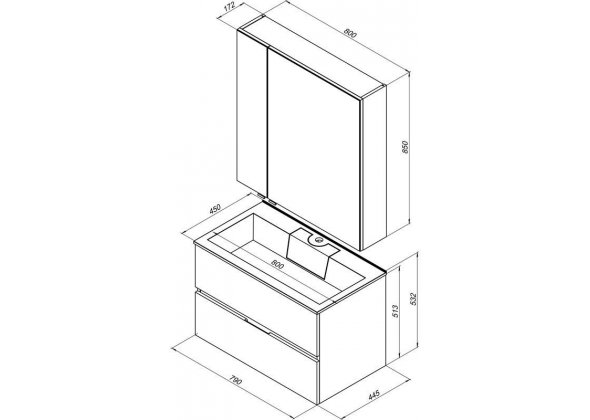 Мебель для ванной Aquanet "Алвита 80" белый