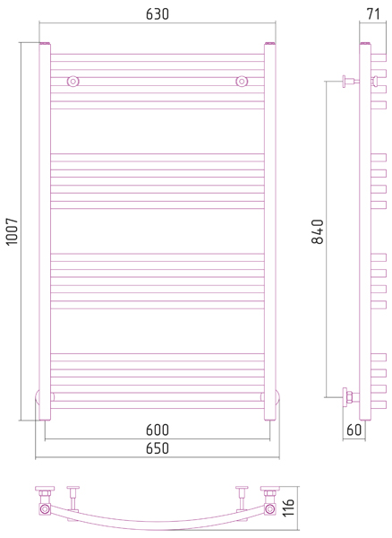 Полотенцесушитель СУНЕРЖА Аркус 1000х600