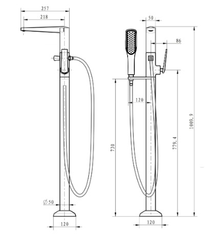 Смеситель напольный Boheme VENTURO 379-W
