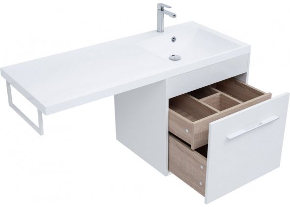 Тумба с раковиной Aquanet "Августа 120" R белая